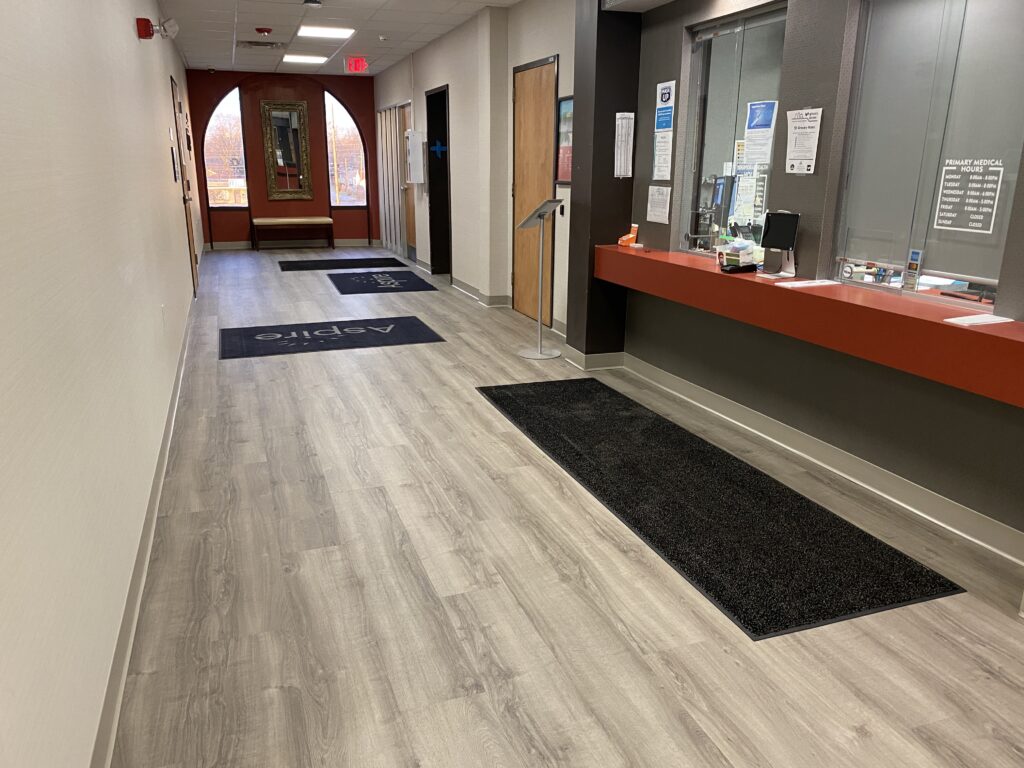 Aspire Indiana Willowbrook Healthcare Facility with new flooring installed by Jack Laurie Group