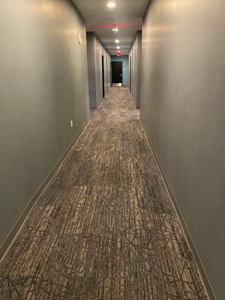 New carpet at  Rise on Chauncey Apartments at Purdue University