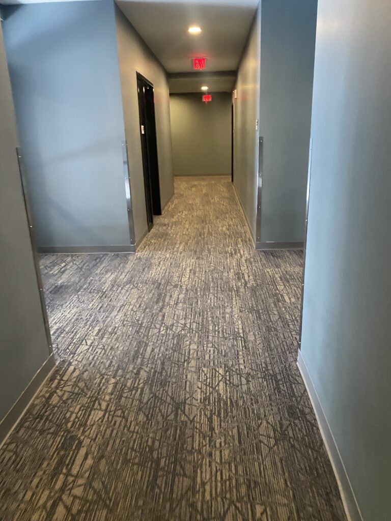 New carpet at Rise on Chauncey Apartments at Purdue University